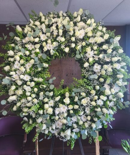 Corona Funebre 200 rosas Redonda