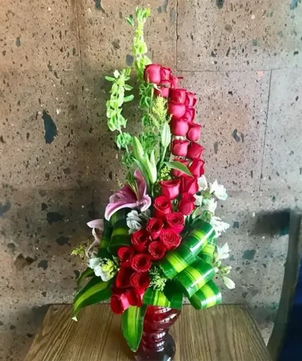 Arreglo de Cristal con Rosas - 24