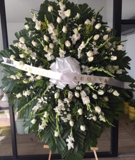 Corona Funebre Gladiola y Rosas - 50 Rosas y 50 Gladiolas