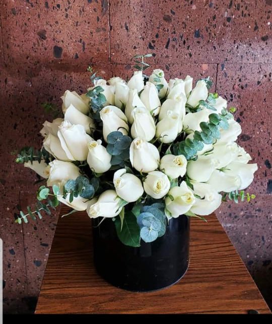 Cilindro 75 Rosas y Eucalipto