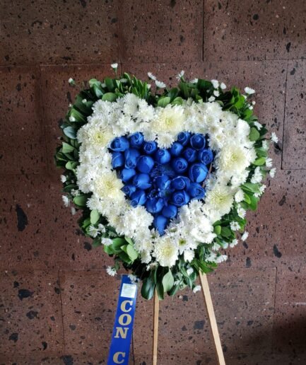 Corona de corazón 25 rosas (diametro 60 cm)