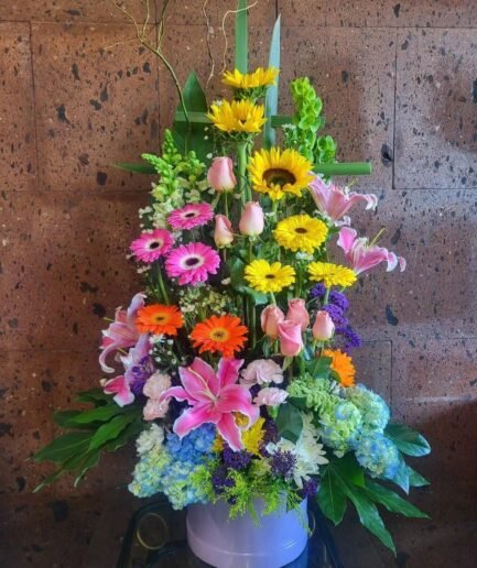 Arreglo primaveral en cilindro