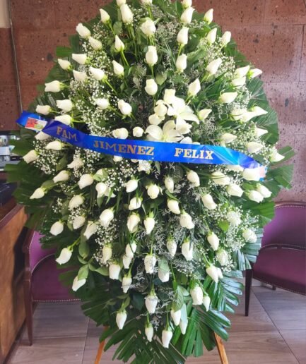 Corona 100 rosas blancas