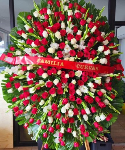 Corona 300 flores, rosas y gladiolas