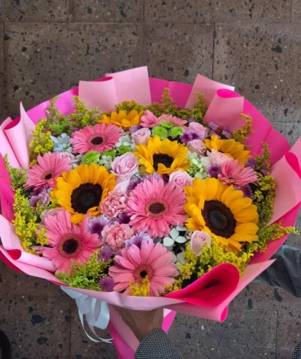 Ramo Girasoles, Rosas, Gerberas, Margaritas y Claveles – Flores en Cd. Juárez